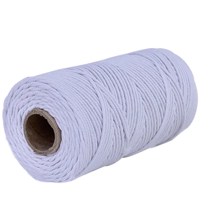 110 Ярд 3 мм макраме шнур хлопка красочные веревки бежевый витой ремесла Сделай Сам