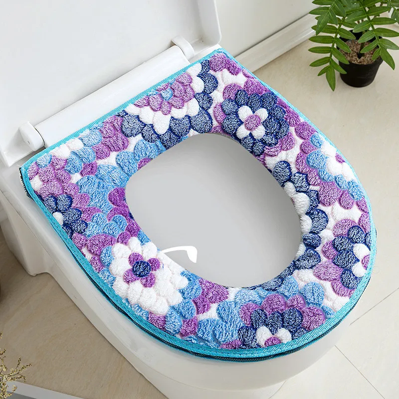

Милая вышитая накладка на сиденье унитаза с принтом, чехол на сиденье унитаза, 3 предмета, сидячее покрытие для туалета, бытовой предмет ванн...