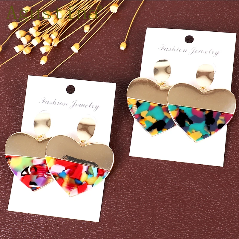 Серьги в форме сердца модные ювелирные изделия женские серьги красочные стиле