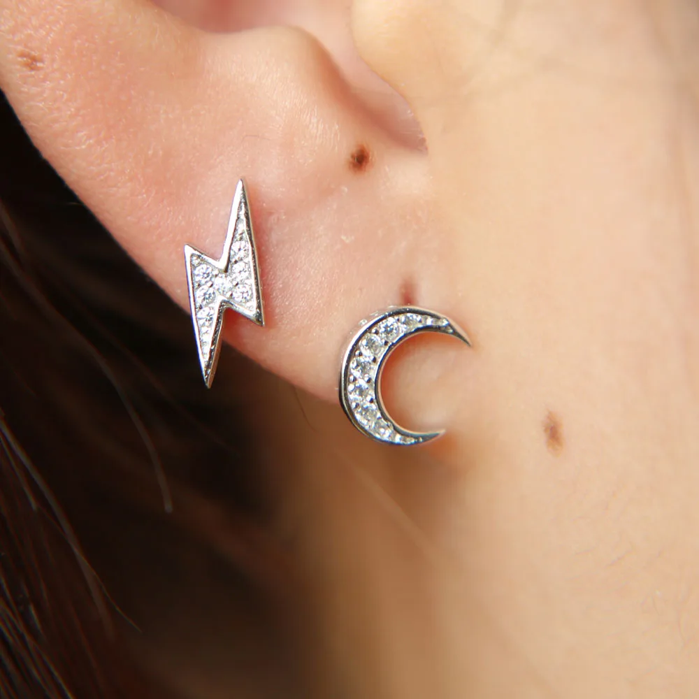 Женские серьги гвоздики из серебра 2019 пробы с фианитом|cute earrings|earrings silver 925earrings |