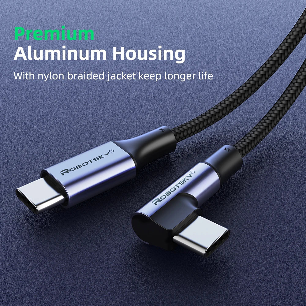 Robotsky USB C к Type кабель для Samsung S20 PD 60W MacBook Pro iPad 2020 USB-C Быстрая зарядка шнур |