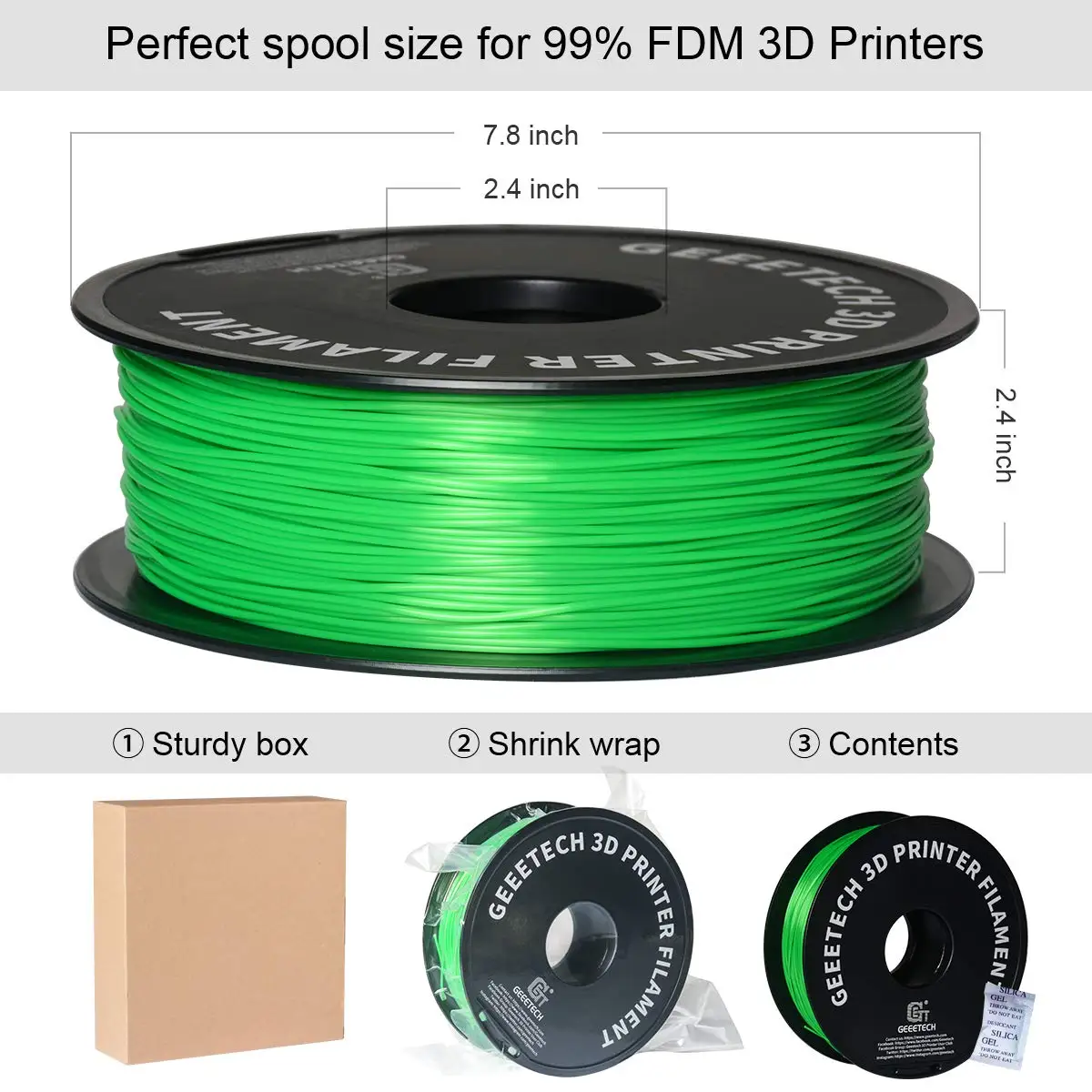 Нить для 3D-принтера Geeetech PLA PETG ABS 1 кг 75 мм точный диаметр без спутывания материалы