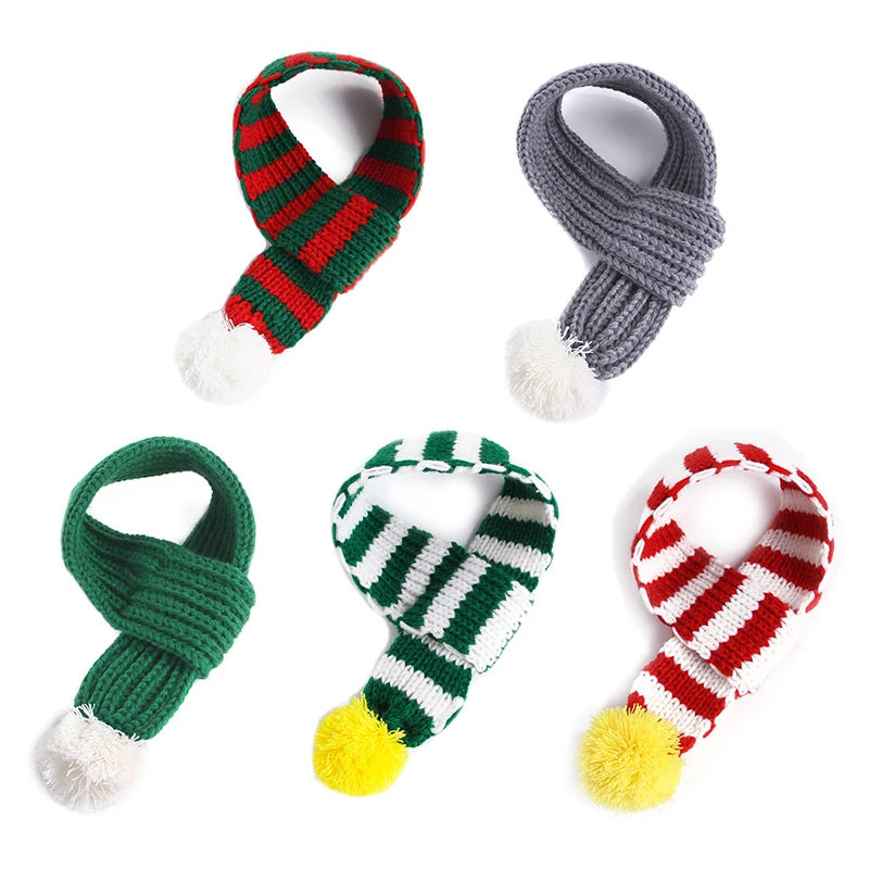 

Шарф-хомут для собак и кошек Рождественский зимний теплый вязаный шарф для маленьких и средних собак чихуахуа ошейник Груминг товары для до...