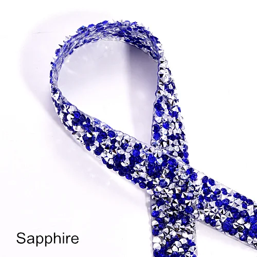 Sapphire 1 ярд/лот ширина 3 см много цветов стразы окантовка серебряные стразы окантовка пояса стразы Обрезка DIY B3681 - Цвет: Sapphire