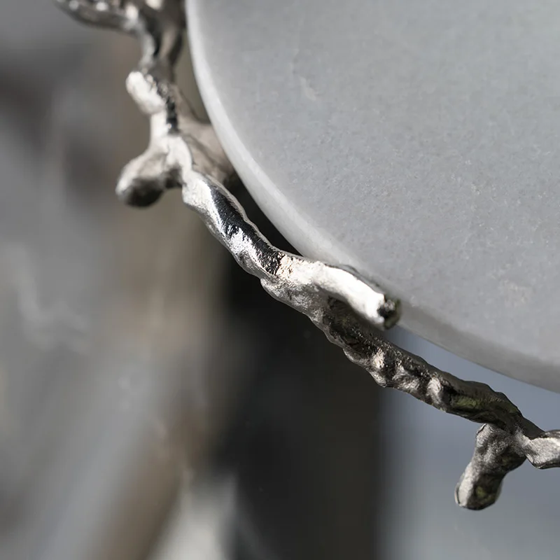 Винтажная статуя с двумя птицами поднос из сплава белое Мраморное украшение для