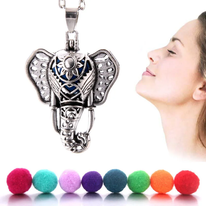 Ожерелье с подвеской диффузором в виде слона для ароматерапии ювелирные изделия