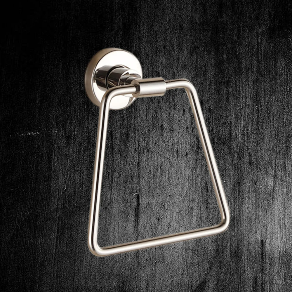 

Stainless Steel Towel Ring Wall Mounted Bath Towel Holder Square Towel Rack for Bathroom Kitchen Toilet