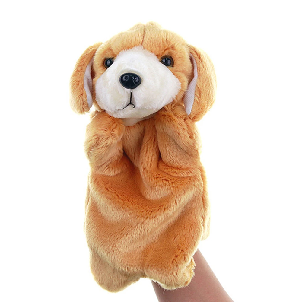 Милая Собака Щенок Животное плюшевая ручная кукла Fantoche мягкая игрушка фигурки