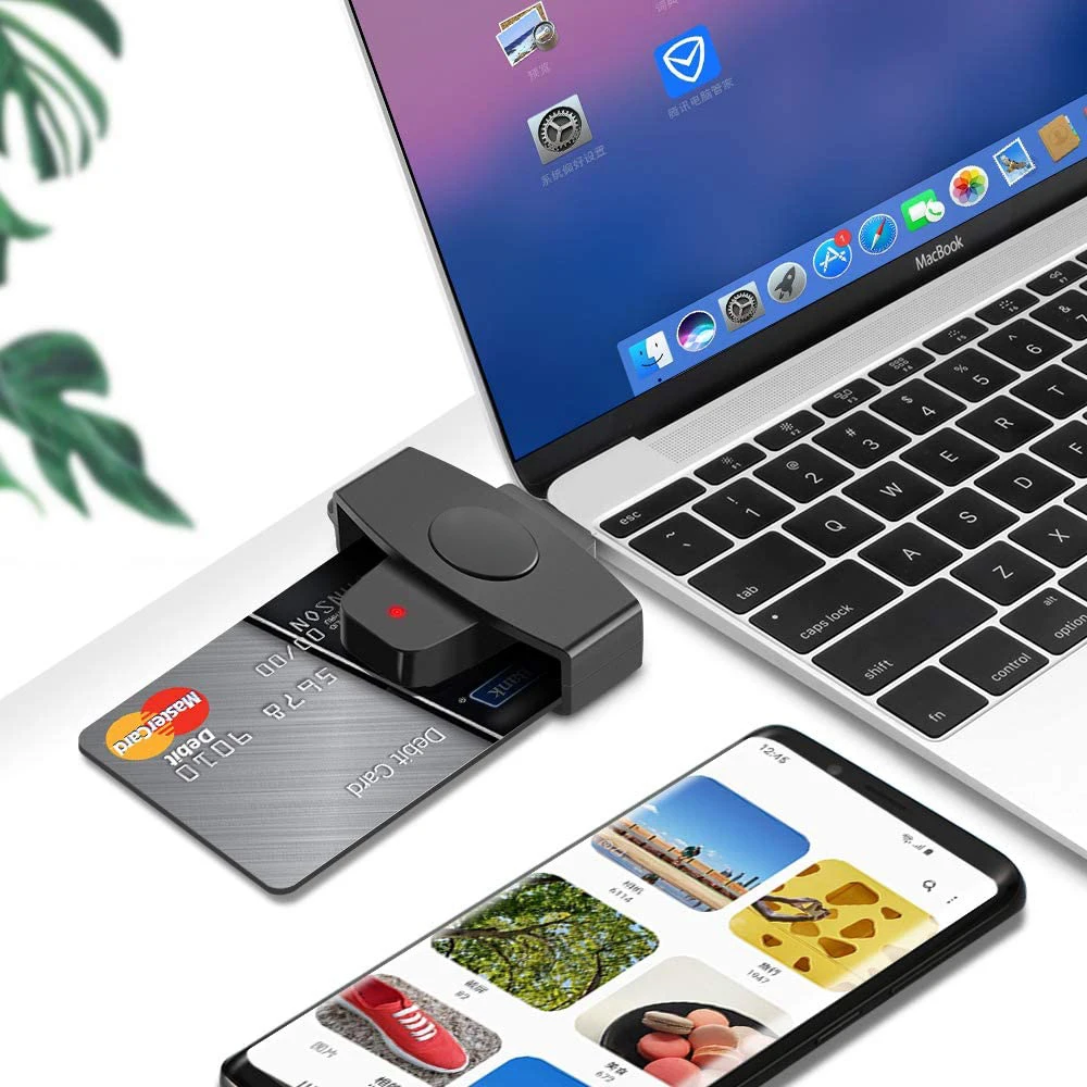 Rocketek USB C считыватель смарт-карт Sim Cloner Type адаптер для dine dni Citizen ID Bank EMV SD карта