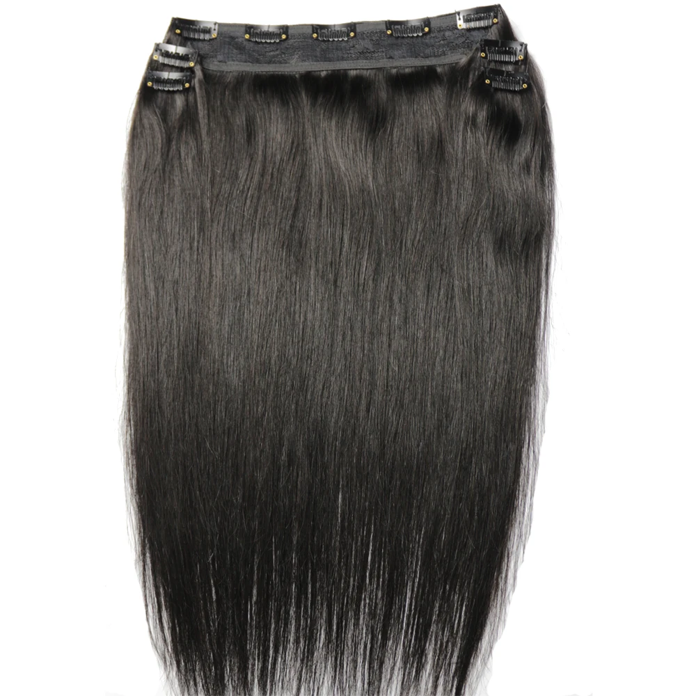 ZZHAIR 100% человеческие волосы для наращивания 16-28 Дюймов 5 шт. в наборе 9 зажимов 100-200