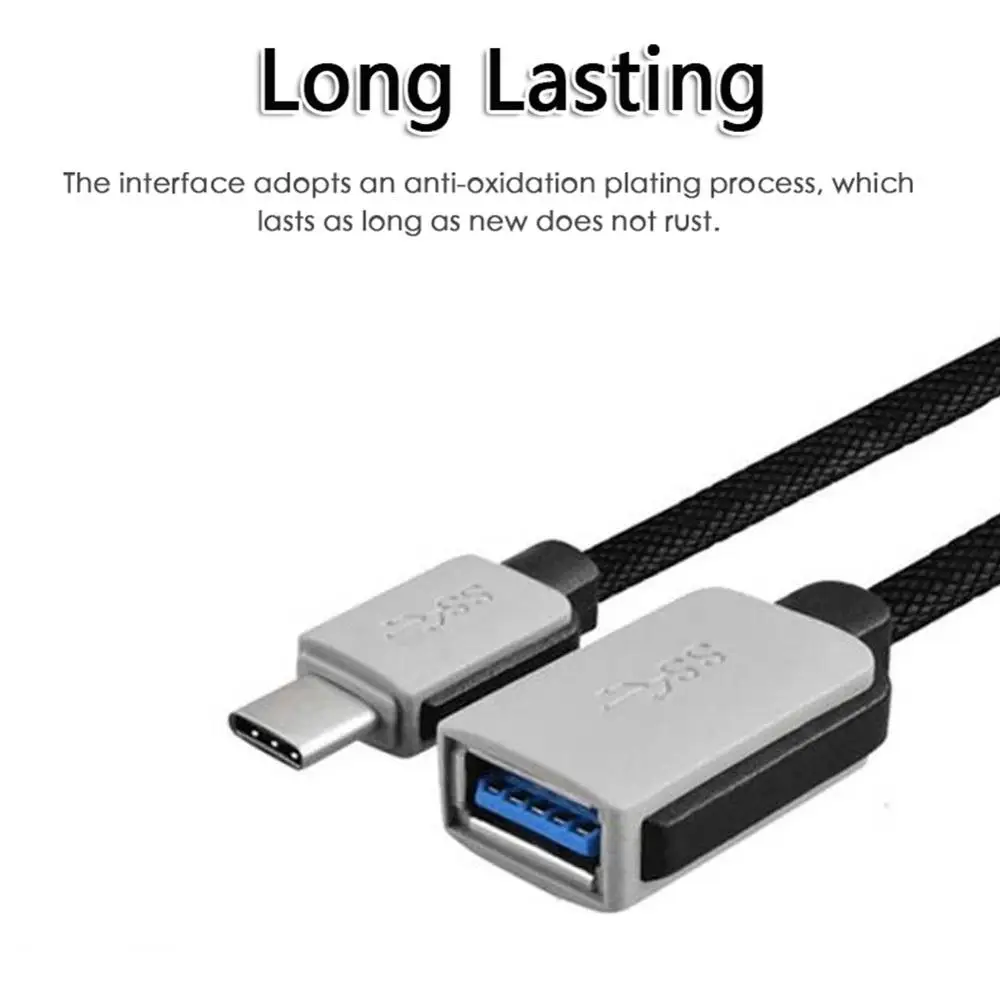 Нейлоновый плетеный кабель USB 3 1 Type C папа женский для синхронизации данных OTG