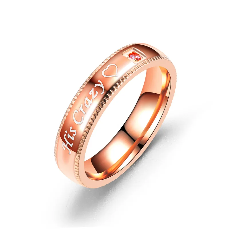 2019 модные простые мужские и женские кольца из нержавеющей стали 6 мм с надписью Her