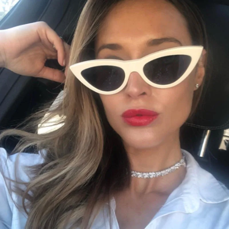 

Cat Eye Sunglasses Women Vintage Eyewear Small White Triangle Style Sunglasses Brand Design Cateye Clear 2022