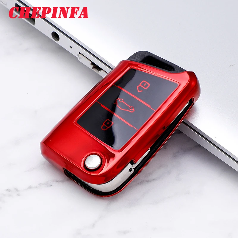 Чехол для автомобильного ключа из ТПУ защитный чехол с полным покрытием Volkswagen VW