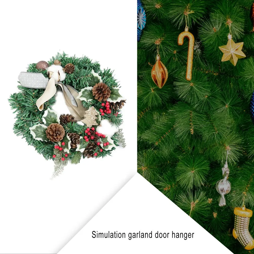 

2020 30cm Christmas Wreath Handmade Rattan Pendant Garland Shopping Mall Door Decoration Advent Wreath guirnalda navidad