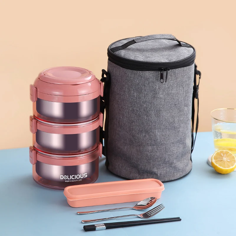 

Leak-proof Thermal Portable Bento Box Kids Camping School Stainless Steel Lunch Box Large Multi-layer Food Storage Container Set