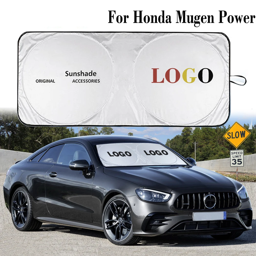 

Car Front Window Sunshade Cover for Honda Mugen Power Auto Logo Emblem Sun Shade Visor Protection Sunshine Block Sunlight Blind