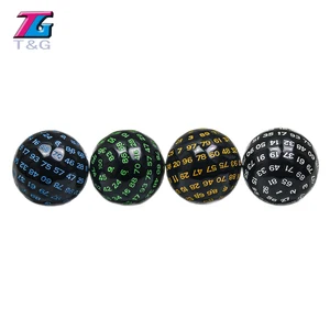 Многогранные игральные кости 100 сторонние, цифровые акриловые D100 49 мм, черного цвета с сумкой для игры в ролевых игр DND, забавные детские вечеринки