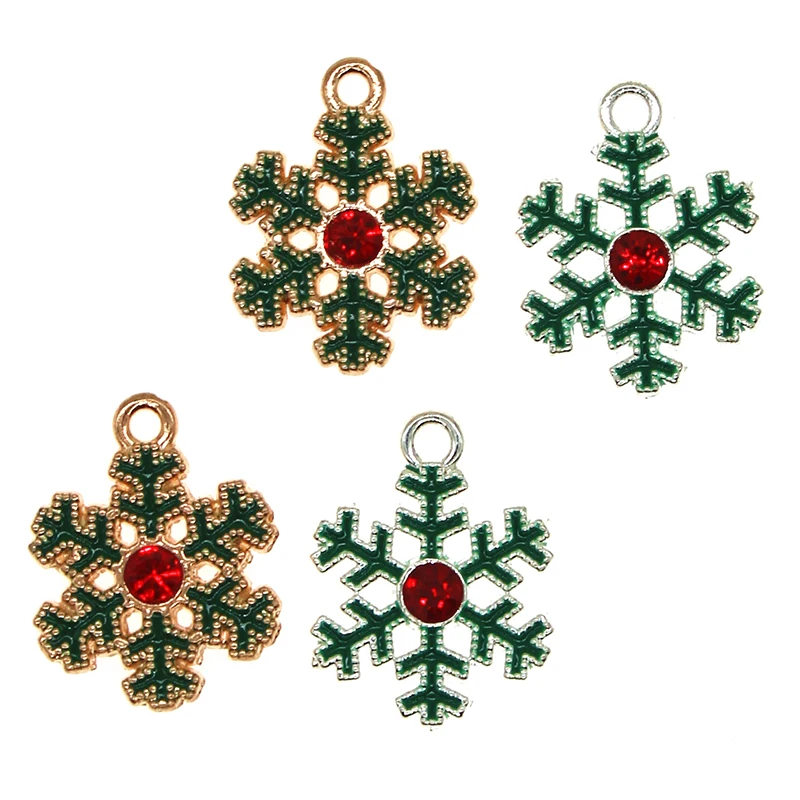 

10 шт., новогодние эмалевые подвески в виде снежинок