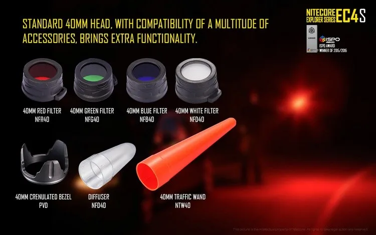 NITECORE EC4S ручной светильник для вспышки CREE XHP50 Макс. 2150 люмен луч бросок 280 м наружный фонарь поисково-спасательный Тактический светильник
