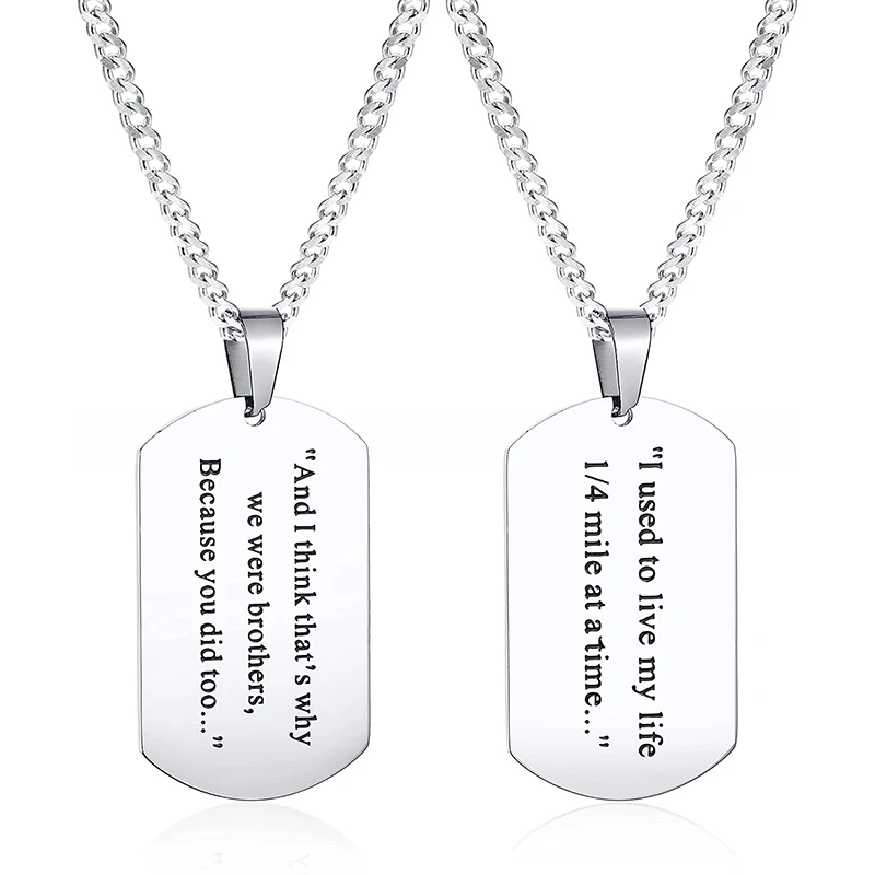 

Free Engraving Stainless Steel Plain Dog Tag Pendant Necklace with 24" Chain Gifts for Dad Husband Boy