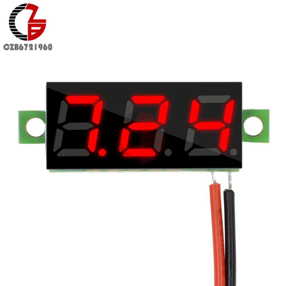 DC 0 V-100 V 0,28 дюймов светодиодный цифровой вольтметр измеритель напряжения детектор напряжения монитор тестер панель автомобиля 12V 24V красный зеленый синий желтый - Цвет: DC 2.5-30V Red