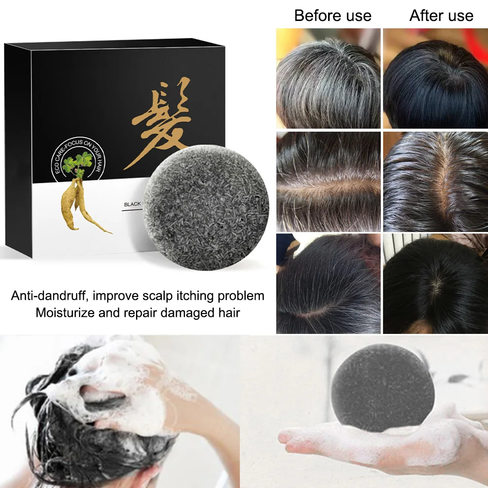 

Moisturize Soap He Shouwu Hair Darkening Shampoo Bar Anti Dandruff Repair Damage Natural Organic Daily Home Oil Control