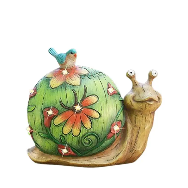 

Snail Figurines Light Garden Statue Resin Snail Figurine Solar Powered Outdoor Figurine Lights For Patio Lawn Yard Decorations