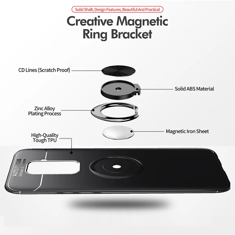 MAKAVO для Huawei Mate 30 Lite Case Mate30 роскошный держатель с кольцом мягкий силиконовый