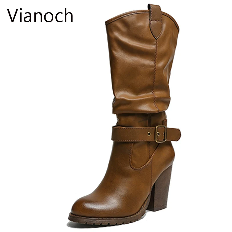 Женские сапоги до колена на платформе и высоком каблуке wo19059 | Обувь