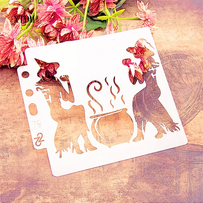 Пластиковая форма с ведьмой трафареты для скрапбукинга тортов полые украшения