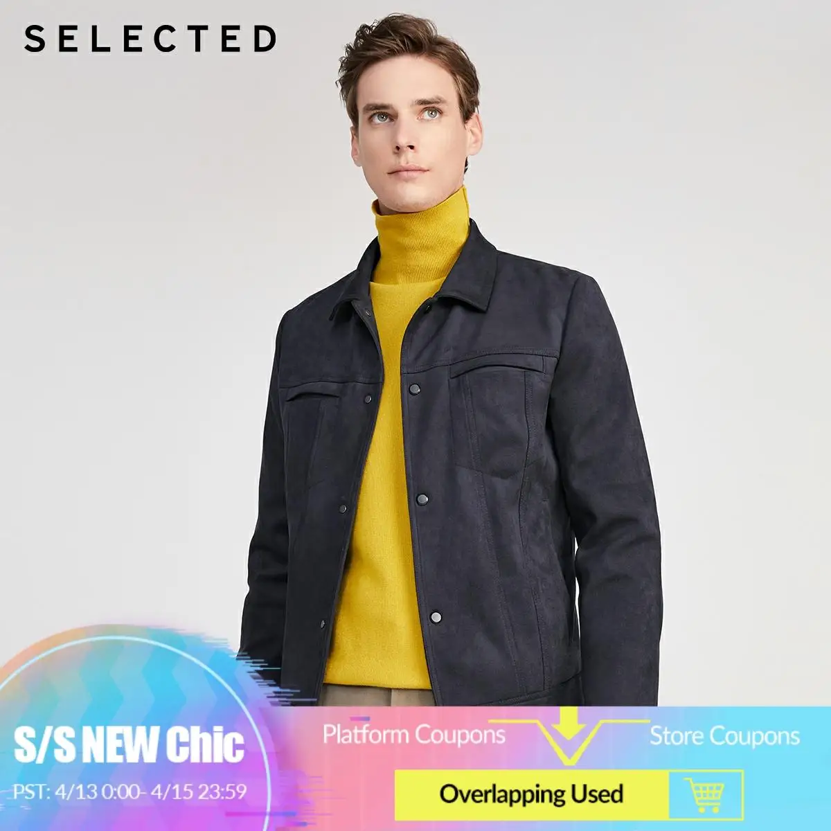 Мужская трикотажная куртка из замши Размеры S | 4201OM511 одежда