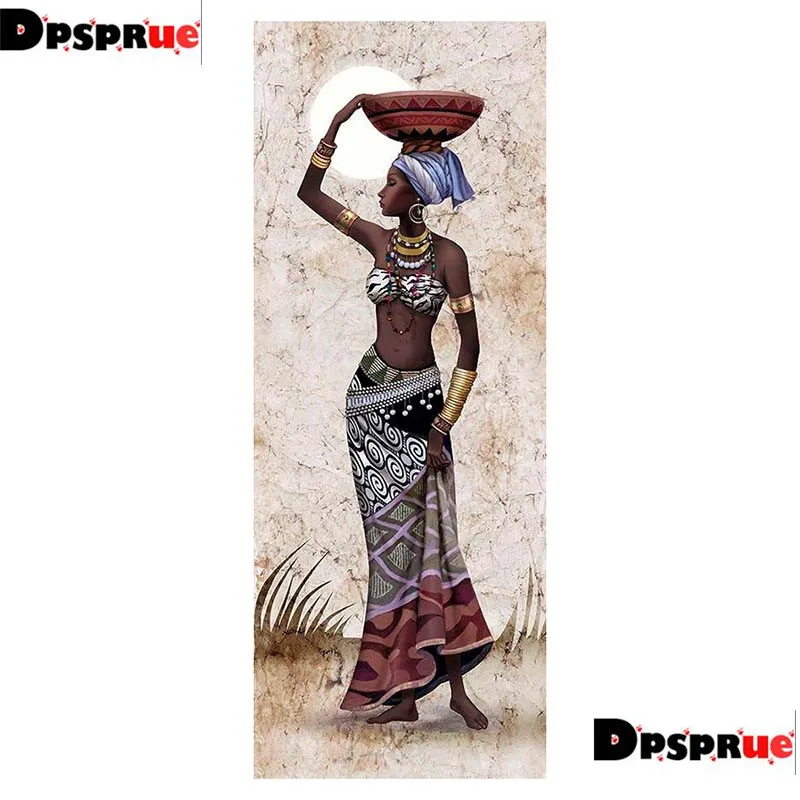 

Dpsprue Full Square/Round 5D Diy Diamond Painting Kit Cross Stitch Black lady 3D Embroidery Mosaic Home Decor For Gift