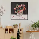 Детское платье с красными цветами абстрактные картины на холсте современный оригинальный Стиль плакатов и печать настенные картины для Гостиная украшение дома