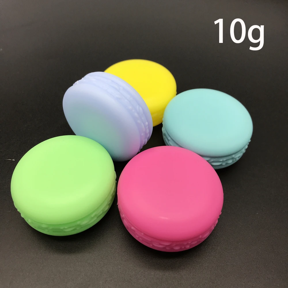 

10g Empty Macaroons Jar Plastic Cosmetic Storage Bottle Lotion Cream Spice Cookies Travel Packaging Container Free Shipping