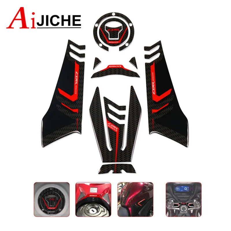 

For HONDA CBR650R CBR 650R CBR650 R Motorcycle High quality 3D carbon fiber Sticker Decal Emblem Protection Tank Pad Cas Cap