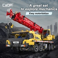 high tech motor power mobile crane truck model sets building blocks bricks kids diy toys christmas gifts