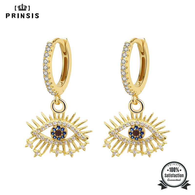 Серьги-кольца женские с фианитами, P024