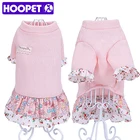 Одежда для собак и кошек HOOPET, теплая осенне-зимняя одежда для домашних питомцев, свитер, платье для маленьких собак, кошек, чихуахуа, костюм для кошек