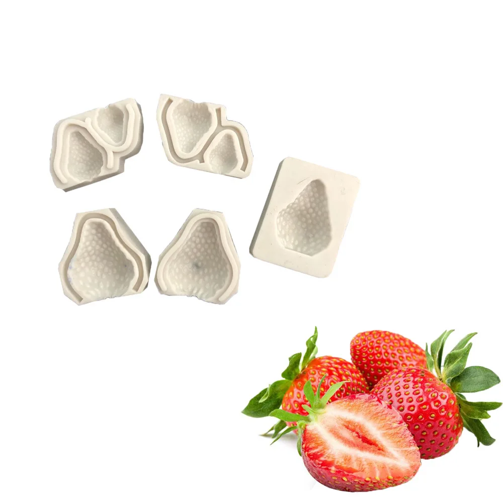 Форма для помадки 3D сделай сам белая форма клубника торта мыла шоколада
