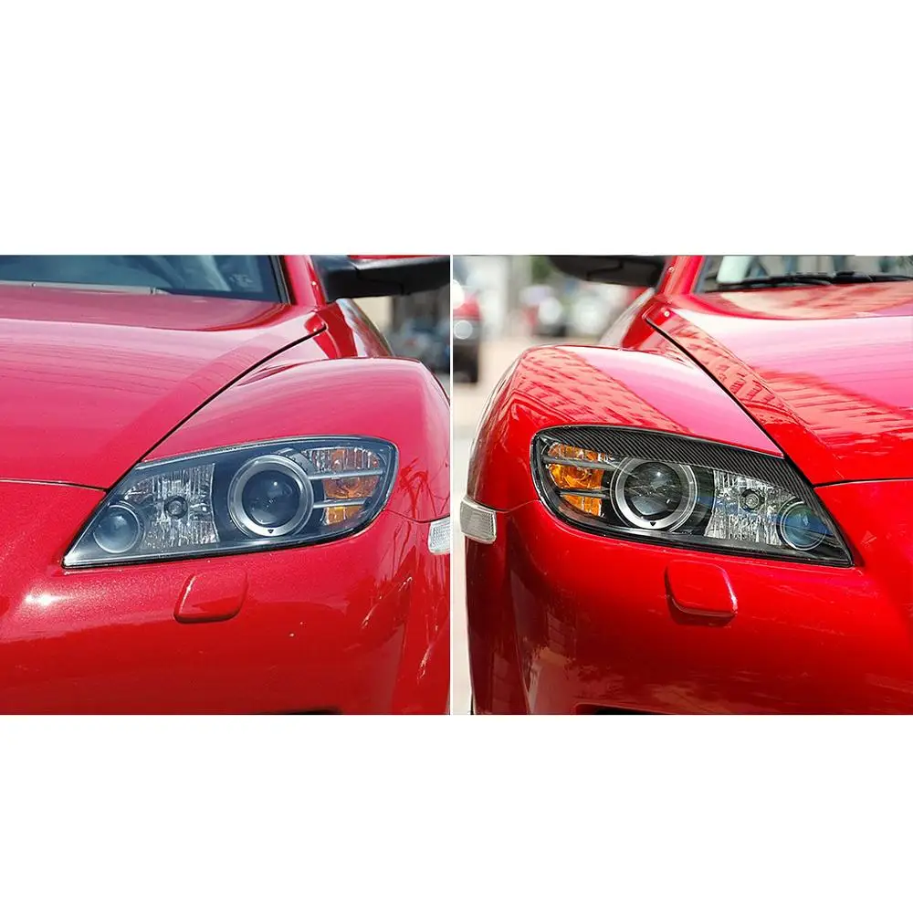 Аксессуары для стайлинга автомобилей подходит для Mazda RX8 Coupe 2004-2008 передняя фара с козырьком из углеродного волокна