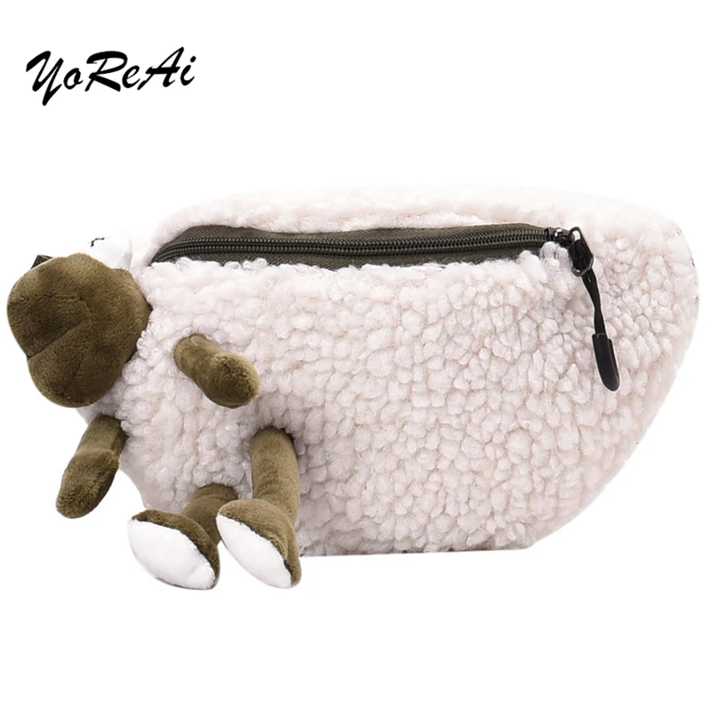 Кашемировые милые сумки на плечо нагрудная сумка из ягненка зимние повседневные