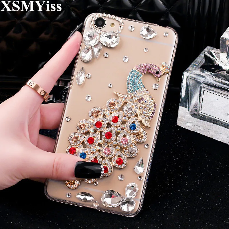 Роскошный чехол для телефона XSMYiss с 3D павлином и бриллиантами SamsungS6 S7 S8 S9 S10 S11 PLUS Lite