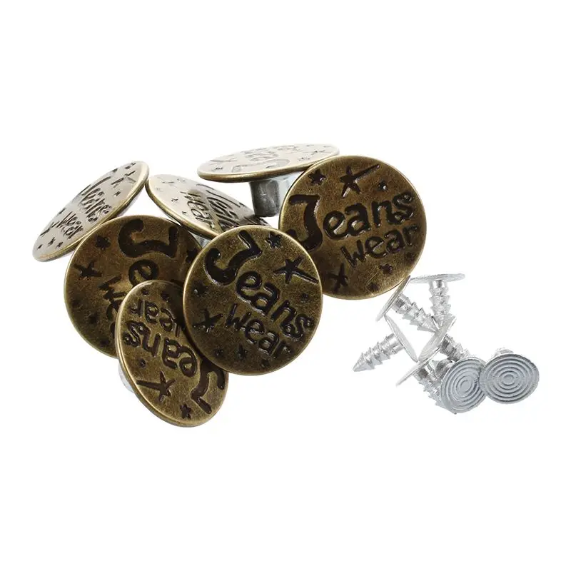 7 шт. с буквенным принтом замком внутри без швов джинсы пуговицами диаметр 20