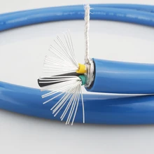 Audiocrast P111 Pure Silver Plated AC Power Cable Per Meter EMC Shielded OFC  HIFI DIY Power Cord Wire For  EU US AU