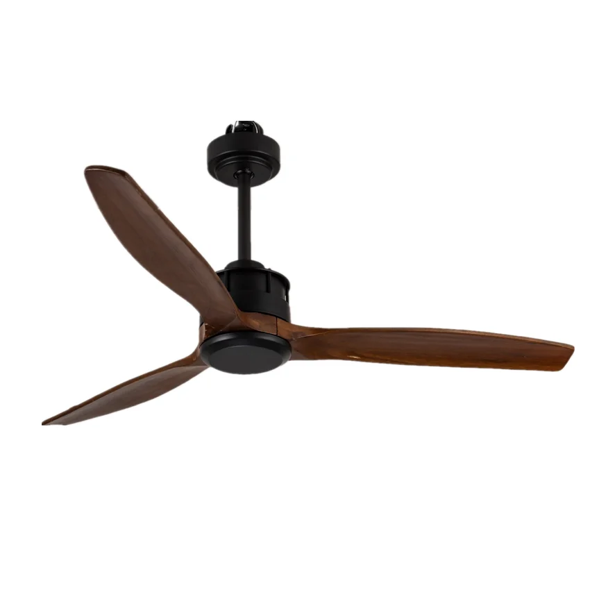 

42/52/60 inch country loft ceiling fan lamp remote control fan LED living room ceiling fan 220V wooden ceiling fan with light