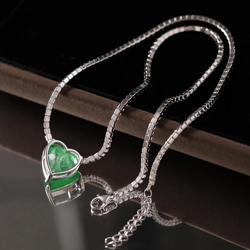 Женский чокер из стерлингового серебра 925 пробы с изумрудами Ювелирное Украшение