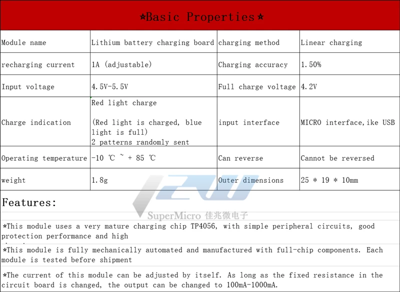 TP4056 1 а литиевая батарея специальная зарядная плата зарядный модуль микро