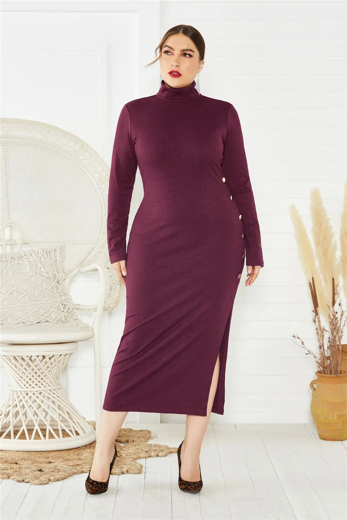 Plus Size 5XL Sexy Knit Sweater Dress Women Zipper Lace-up Elastic Slim Dresses Ladies Strech Maxi Party Autumn Winter | Женская одежда