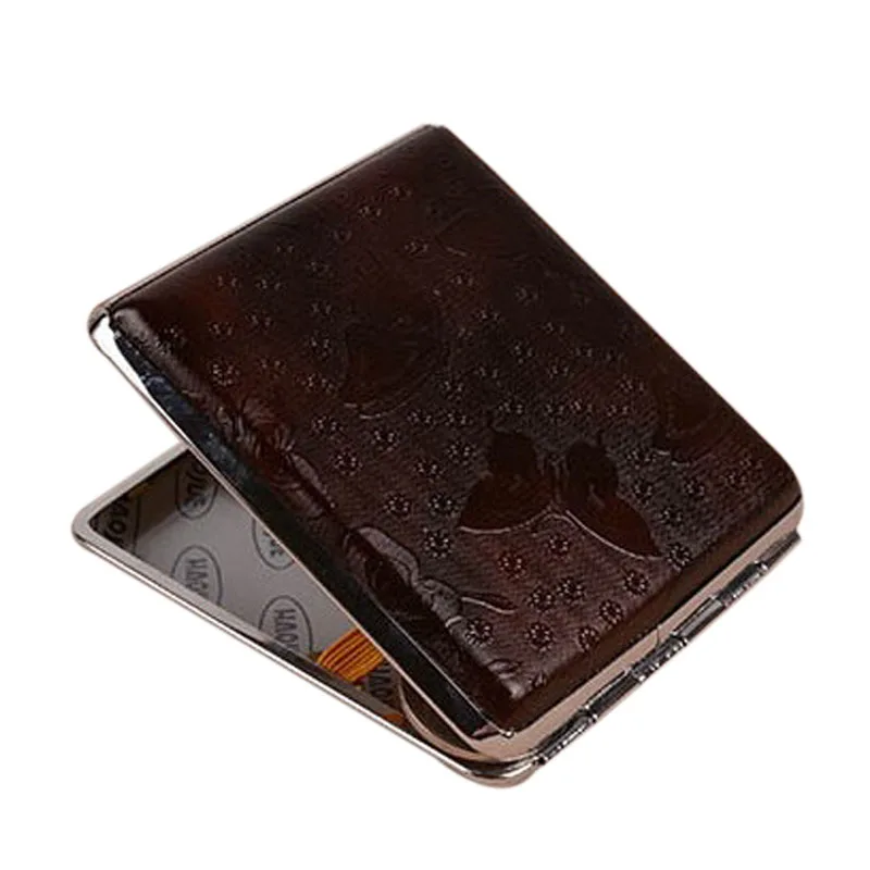 Кожаный и металлический портсигар в стиле ретро чехол держатель контейнер для